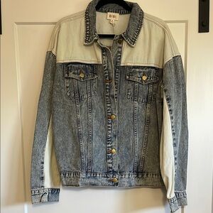 BIBI Women's Denim Jacket - Blue and Cream